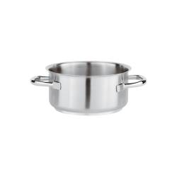 Casseruola mezza alta 2 manici in acciaio inox cm 24