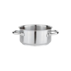 Stainless steel half-high casserole with 2 handles 9.45 inch