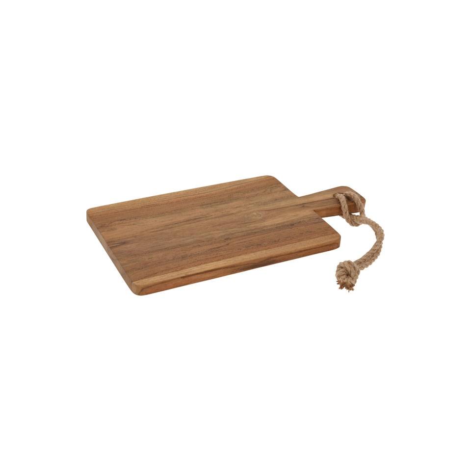 Teak wood rectangular chopping board with handle 13.38x7.08 inch