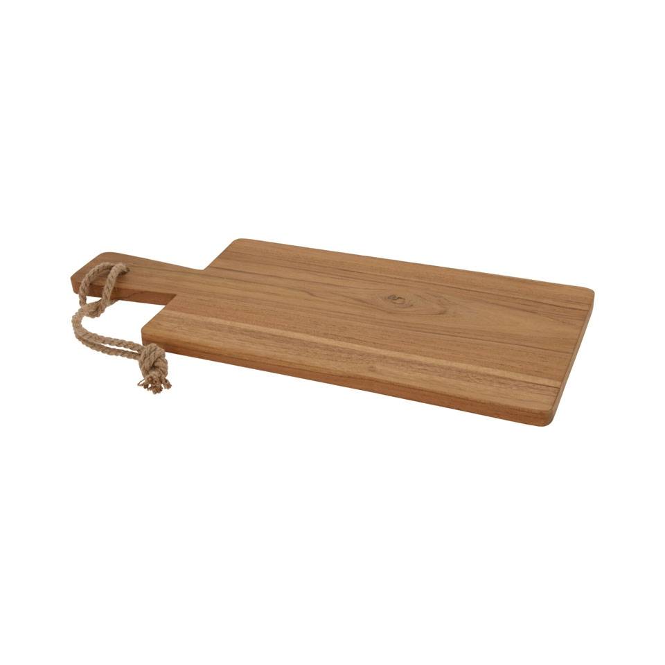 Teak wood rectangular chopping board with handle 15.75x7.87 inch
