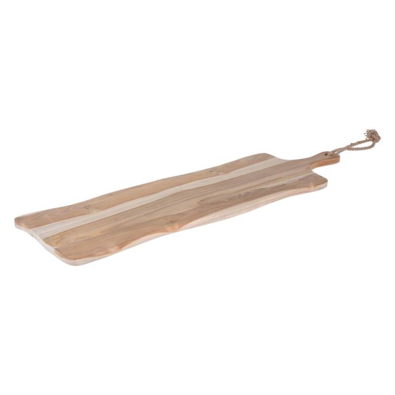Rectangular chopping board with light teak wood handle cm 69x20