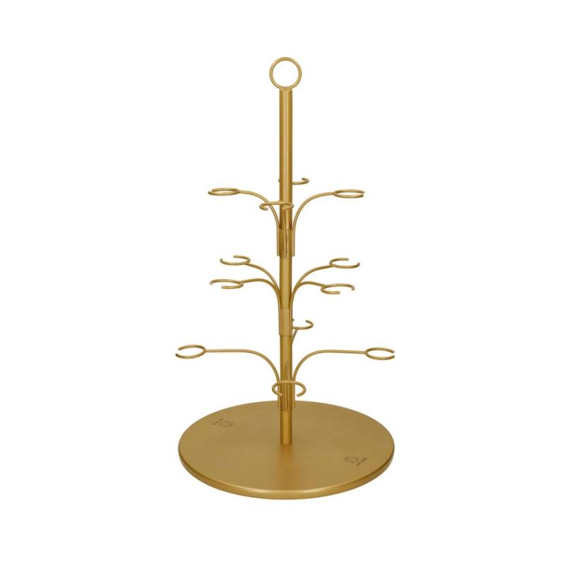 Alzata albero porta 12 calici in metallo dorato