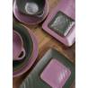 Piatto quadro Mediterraneo in ceramica rosa cm 11,7