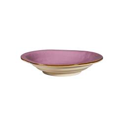 Mediterranean pink ceramic coupe plate 9.44 inch