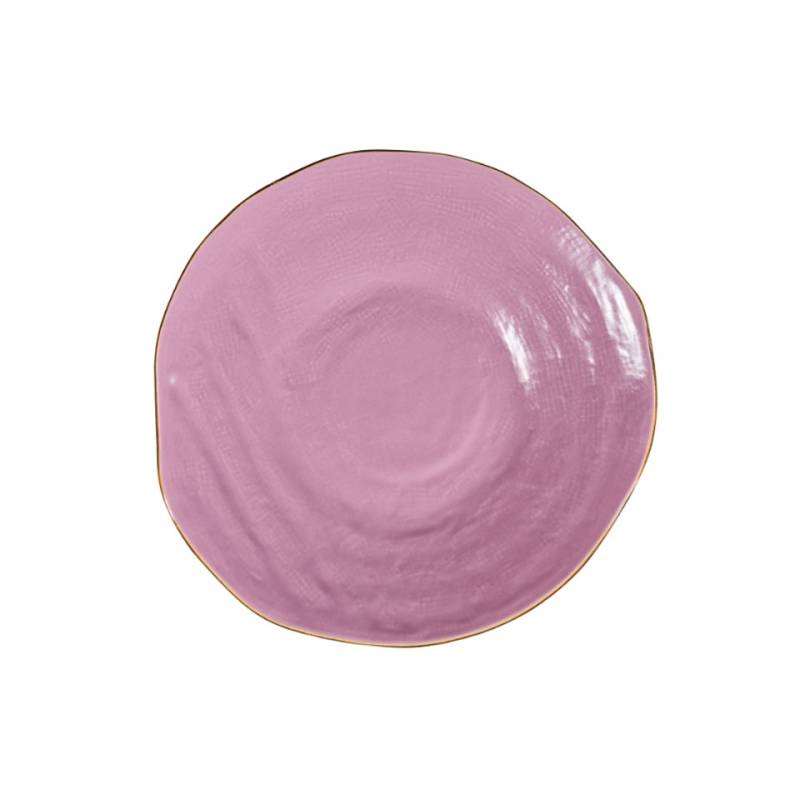 Piatto piano Mediterraneo Novità Home in ceramica rosa cm 27,5