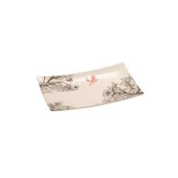 Kerasia porcelain tray with sakura decoration 9.84x6.10 inch