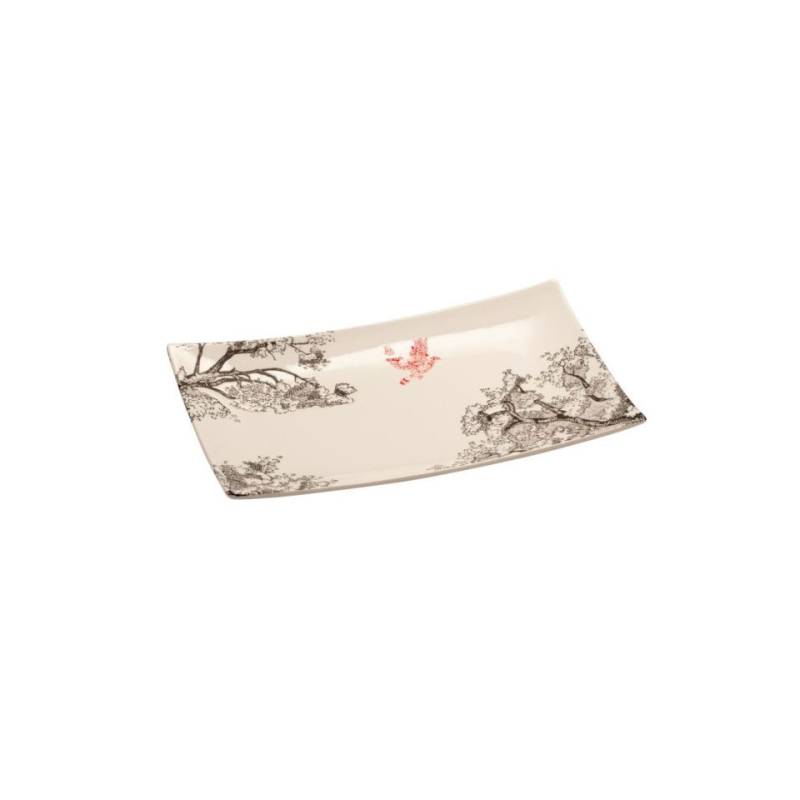 Kerasia porcelain tray with sakura decoration 9.84x6.10 inch