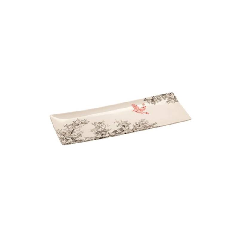 Kerasia porcelain tray with sakura decoration 12.20x4.72 inch