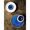 Abyssos blue and white porcelain gourmet tray 8.26x5.51 inch