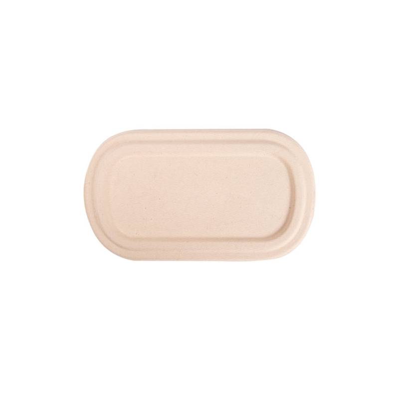 Brown bagasse lid for Bionic container 9.44x5.51 inch