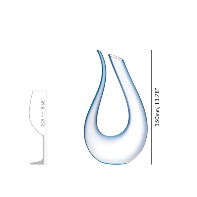 Decanter Amadeo Riedel in vetro soffiato con decoro blu cl 75