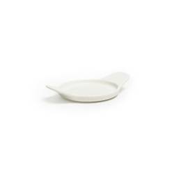 Mini Kodai white porcelain saucer with grill 4.92x3.34 inch