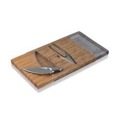Prehistoric Silex set with cutting board, fork and knife