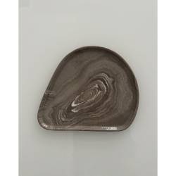 Marbled stone porcelain dish 10.23x9.05 inch