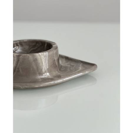 Plato Vulcano Stone de porcelana de piedra jaspeada 24x20x6 cm