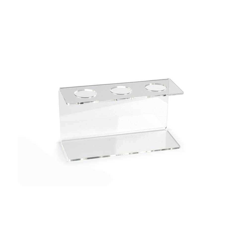 Transparent plexiglass three holes cone holder