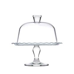 Pasabahce Mini Patisserie glass dome and riser 10.23 inch