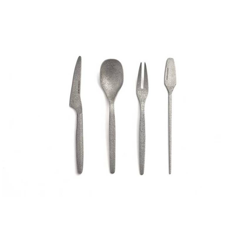 Set 4 posate finger food Collection in acciaio vintage cm 13,5