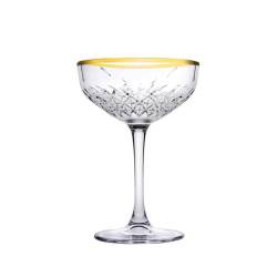 Pasabahce Timeless champagne glass with gold rim 9.13 oz.