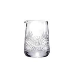 Decorated mixing glass with a wide glass base 25.36 oz.