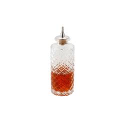 Glass mesh cut angostura bottle with stopper 5.07 oz.