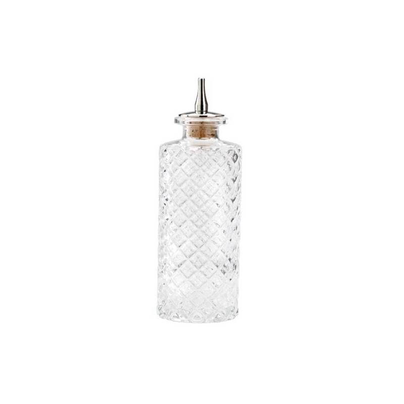 Glass mesh cut angostura bottle with stopper 5.07 oz.