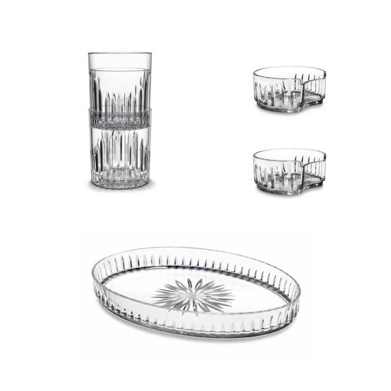 Waf Milano with tray, cups and glasses 