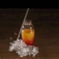 Bicchiere Cocktail Shaker 100% Chef in vetro con cannuccia cl 16