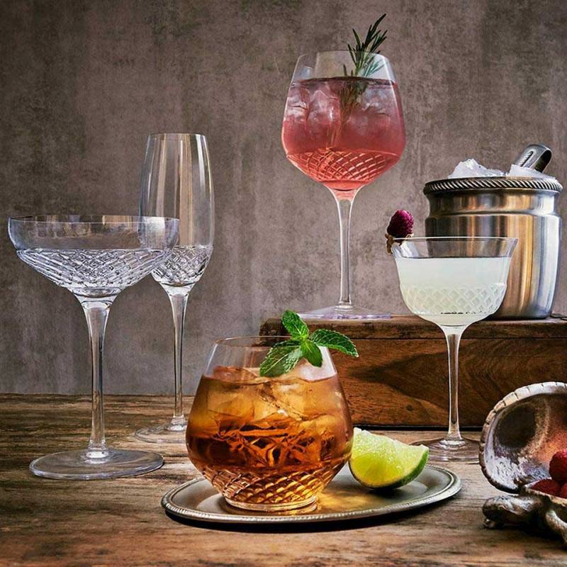 Coppa fizz Roma 1960 Bormioli Luigi en verre transparent cl 26