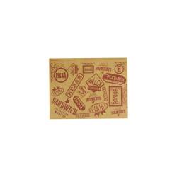 Straw paper sandwich bag with designs and lettering 7.87x6.10 inch 