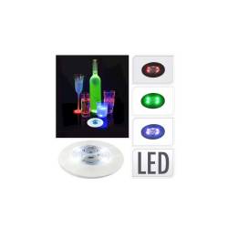 Adhesive labels with multicoloured LEDs