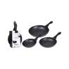 Set of 3 non-stick aluminium induction pans