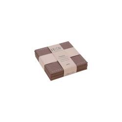 Brown leatherette square coaster 3.93x3.93 inch