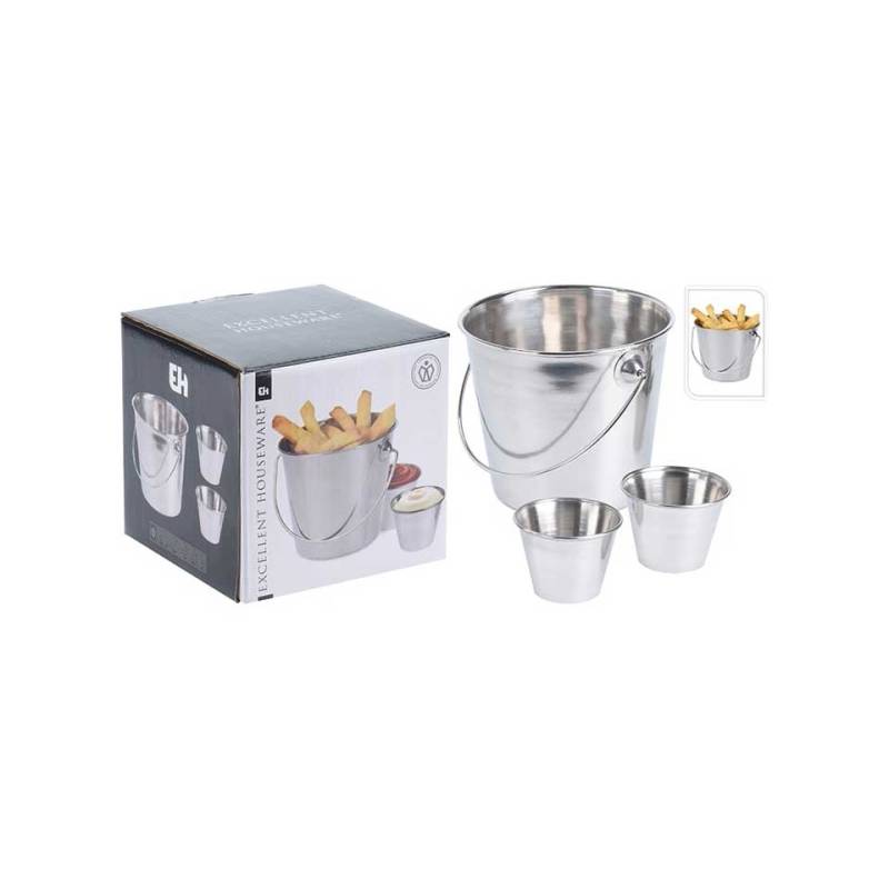 Set aperitivo 3 pezzi in acciaio inox