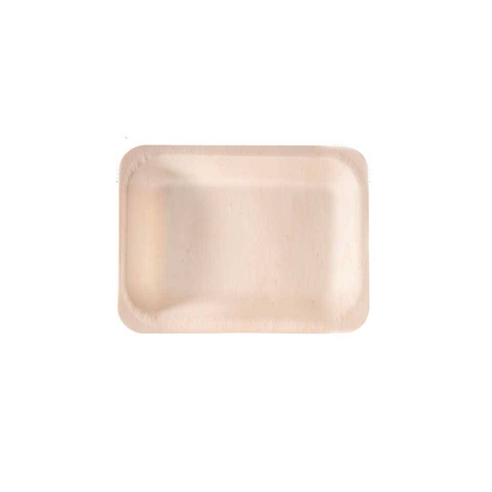 Rectangular compostable wooden tray 7.67x5.70 inch