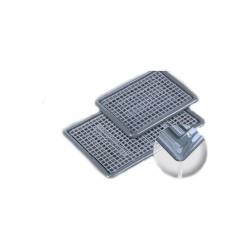 Tray with grey and white plastic grid 13x8.93x0.55 inch