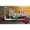 5-pot set with 3 lids and induction stove