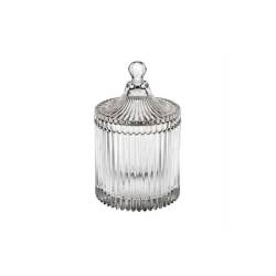 Ribbed glass wedding favor with lid 6.89x4.13 inch