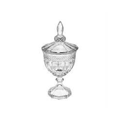 Glass wedding cup with foot and lid 