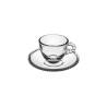 Tazza caffè con piatto Marble in vetro cl 8,5
