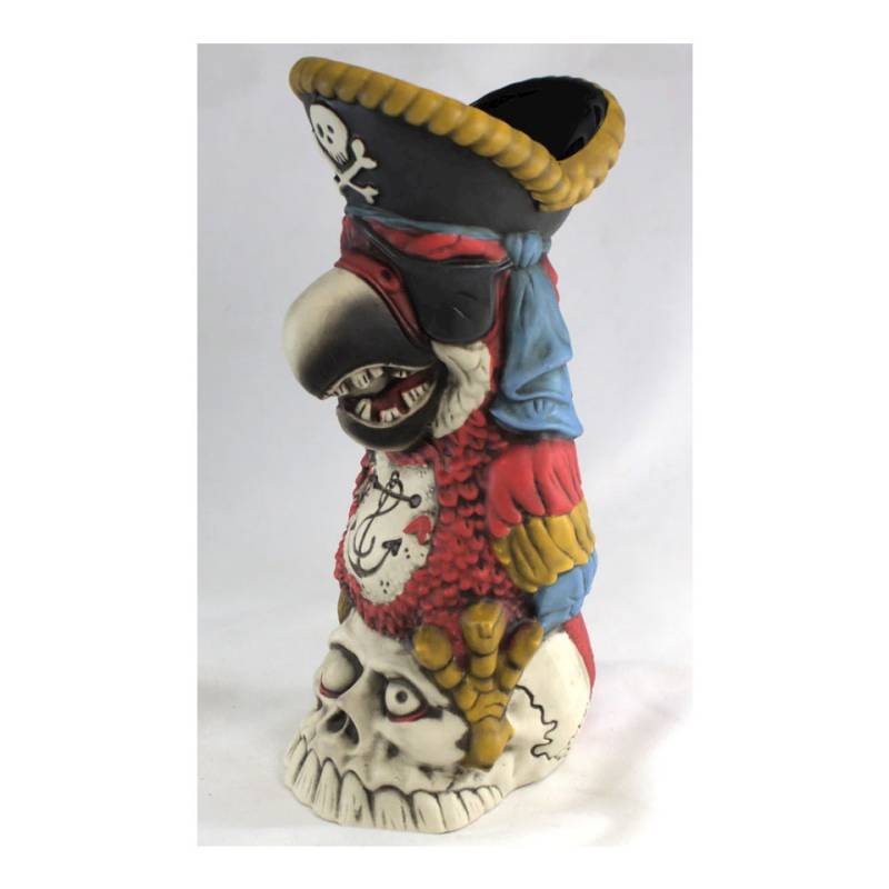 Peg Leg Party Parrot ceramic multicolor Tiki mug 16.23 oz.