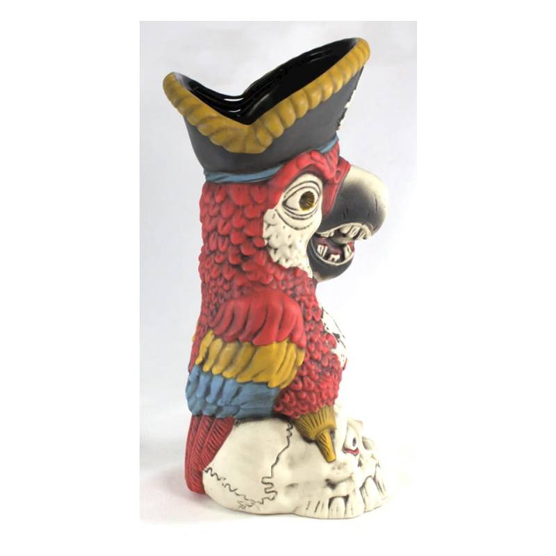 Peg Leg Party Parrot ceramic multicolor Tiki mug 16.23 oz.