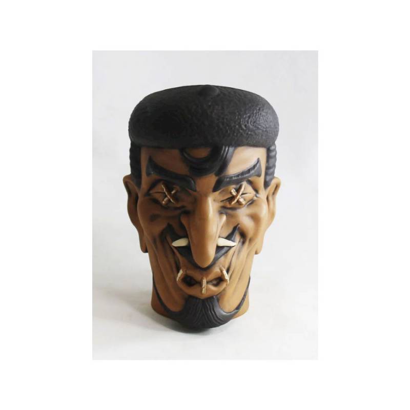 The Poached Poet Poach brown ceramic Tiki mug 14.20 oz.