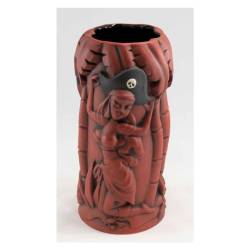 Marooned Mutineer burgundy ceramic Tiki mug 18.60 oz.