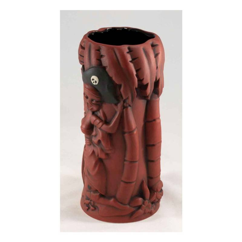 Marooned Mutineer burgundy ceramic Tiki mug 18.60 oz.