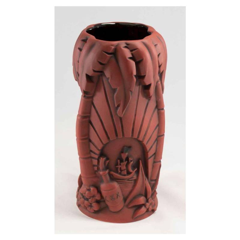 Marooned Mutineer burgundy ceramic Tiki mug 18.60 oz.