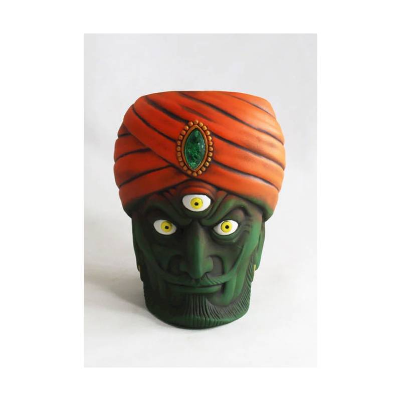 Tiki mug The Hypnotist Emerald in ceramica verde e arancio cl 55