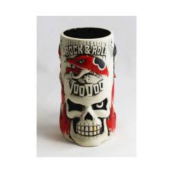 Vince Ray's Voodoo Idol red and white ceramic Tiki mug 18.60 oz.