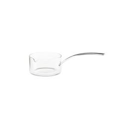 100% Chef glass sauce pan with one handle and spout 5.07 oz.