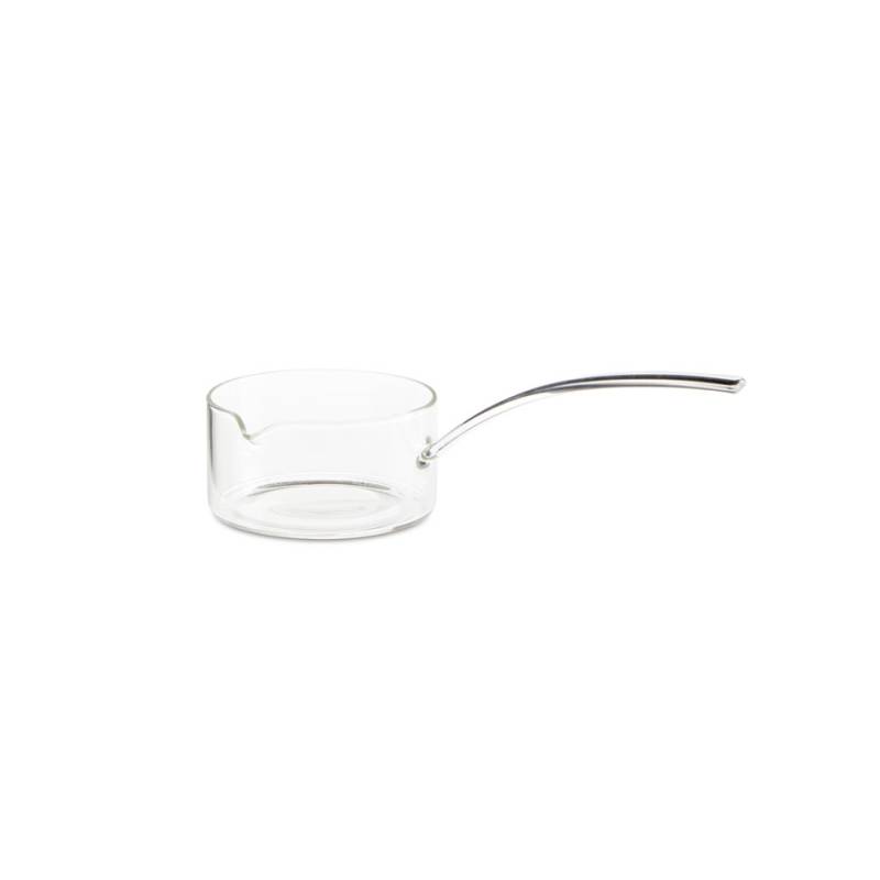 100% Chef glass sauce pan with one handle and spout 5.07 oz.
